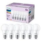 Confezione Multipack 6x Philips Bulbo LED E27 Pera Ghiaccio 8W 806lm - 827 Bianco Molto Caldo
