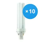 Confezione Multipack 10x Philips MASTER PL-C 13W - 840 Bianco Freddo | 2 Pin